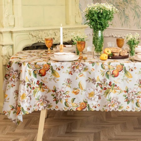 The tablecloth "Flower day" is 145x180 cm, 100% p/e