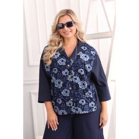 Female jacket, size 54, blue color-2