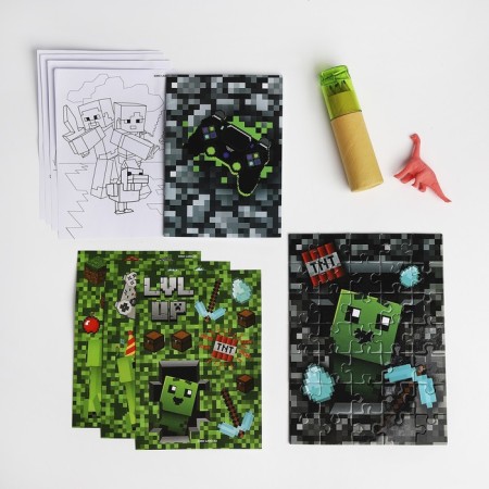 Gift set with a backpack for children "Pixel World"-2
