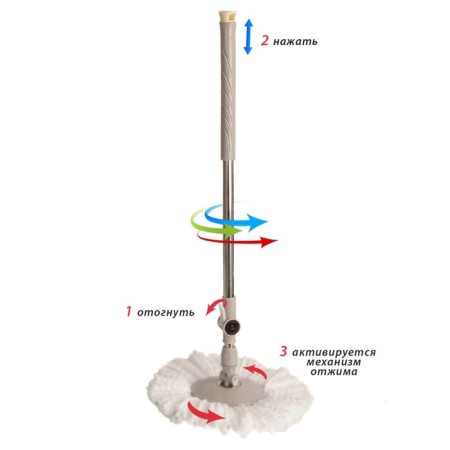 Orion 2112 cleaning set: mop, a bucket with pedal spin, nozzle, 8 l, color gray-pale-green-3