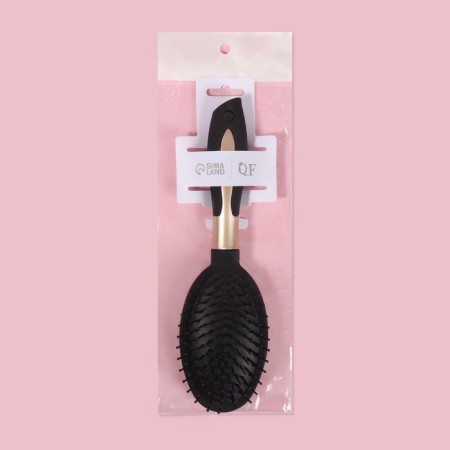 The comb massage, rubberized pen, 8 × 24 cm, black/golden color-3