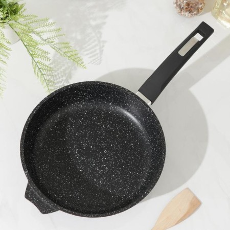 Granite Black Granite INDUCTION PRO, D = 24 cm, plastic handle, anti -stick coating, black color-1