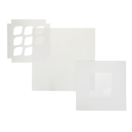 Box for 9 cupcakes with a window, white, 25 x 25 x 10 cm-2