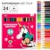 Color pencils, 24 colors, trihedral, Minnie Mouse and Unicorn