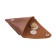Case for coins on the button, brown color