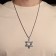 Men's pendant, "Viking" star David, color black silver, 69 cm