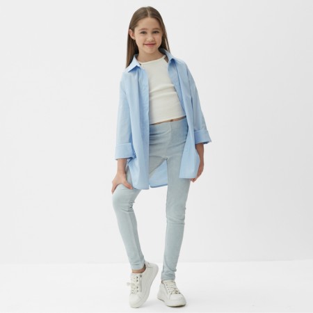 Леггинсы для девочки MINAKU: Casual Collection KIDS, цвет голубой, рост 152 см-1