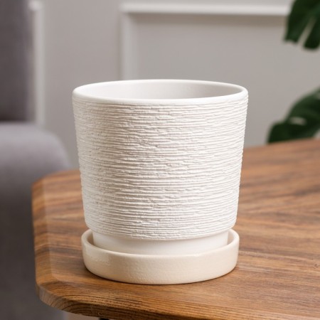 Flower pot "Nest" Platan white №2 1.13 liters