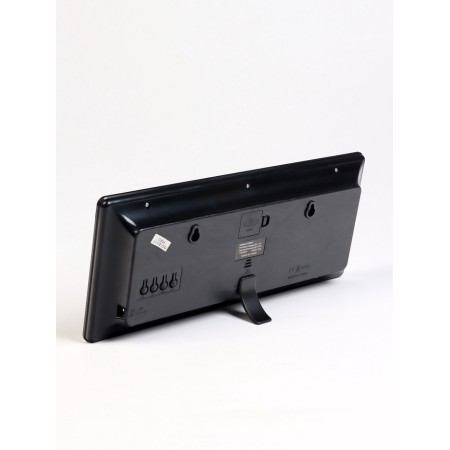 Electronic wall clock, thermometer calendar, 36.2 x 15.5 cm, red numbers 10 x 4.5 cm 1076627-4