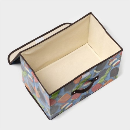 Stelly box for storage with a lid "Eskimo", 38.5 × 25 × 24.5 cm, blue color-3