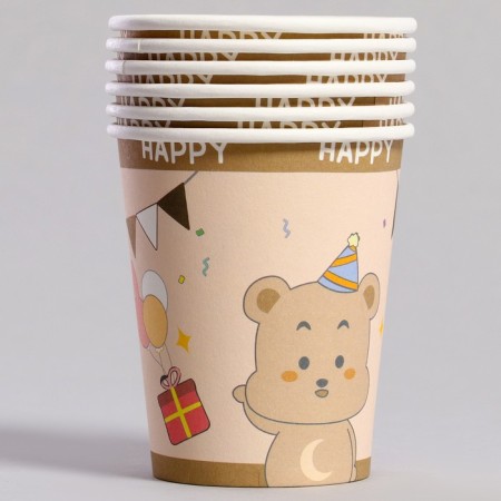 Paper glass "Happy Bear", 6 pcs-1