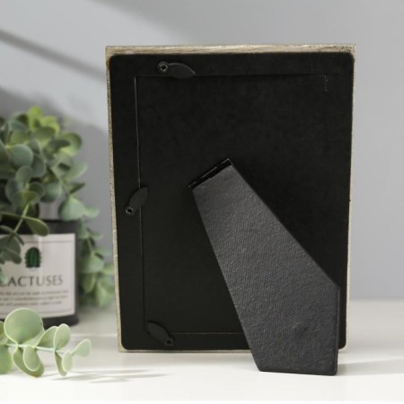 Photo frame Polystone 10x15 cm "Snake leather" silver 18.7x13.7 cm-3