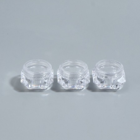 Jars of storage 3.3*3.3*2.2cm set 3 pcs 5g plastic transparent from