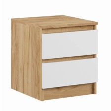 Bedside table 2 maders, 400x420x554, oak craft gold/white