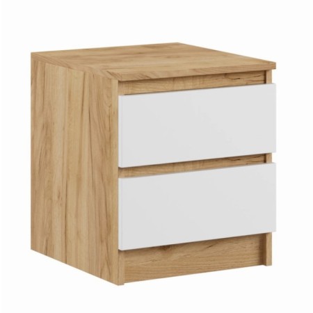 Bedside table 2 maders, 400x420x554, oak craft gold/white
