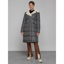 Coat insulated winter female, size 42, dark gray color