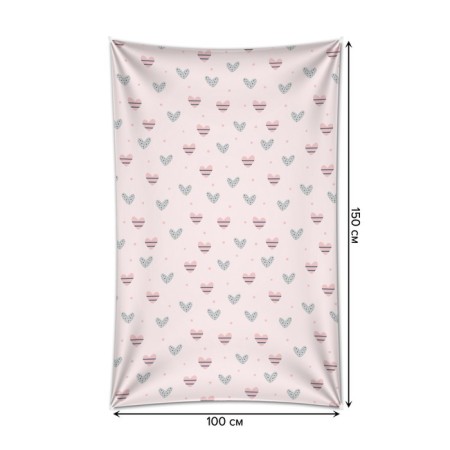 Decorative panel with photo printing "Heart in strip", vertical, size 100x150 cm-1