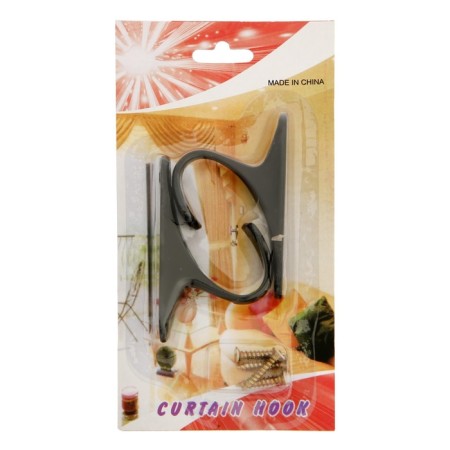 Hook for curtains KS101 CAPPIO, one -rod, black color, 2 pcs-6