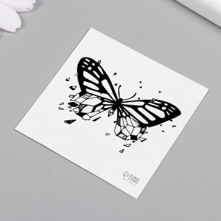 Tattoo on the body Black "Butterflies" set 5 pcs 6x6 cm-5