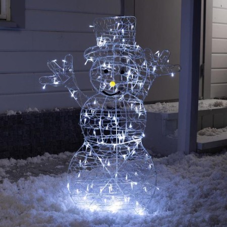 LED figure "Snowman" 65 × 90 × 20 cm, metal, 31 V, glow of white