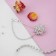Pin "Flower" with a chain, 5 cm, white color in silver