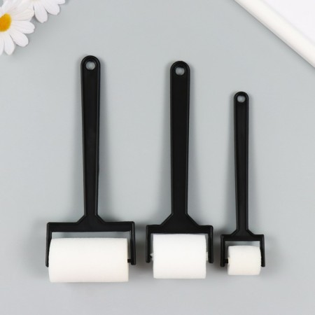 Rollers for creativity set of 3 pcs plastic, paralon 15x2.5 cm, 17.5x4 cm, 18x6 cm
