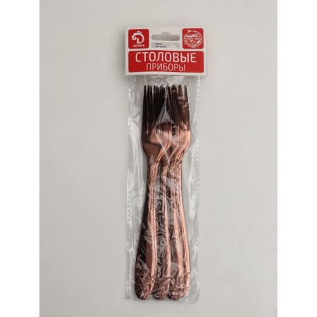 A set of stainless steel forks Bloom, h = 20.5 cm, 6 pcs, color red gold-3