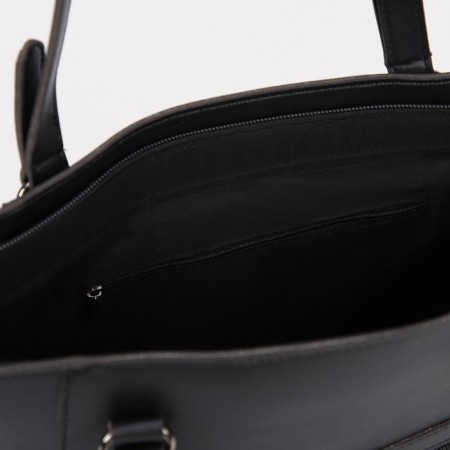 Bag Women's Tout with zipper, external pocket, black color-2
