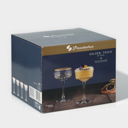 A set of glasses glass Elysia, 260 ml, 4 pcs, with a golden border-5