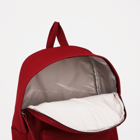 Youth backpack from textiles, 4 pockets, burgundy color-5