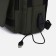 Male sling bag from textiles, with USB, green color