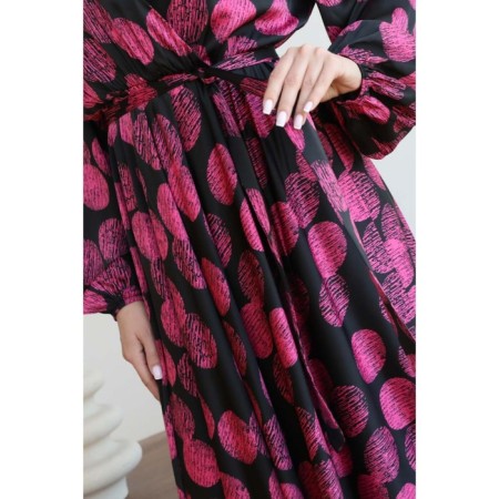 Female dress, size 46, black-pink color-4
