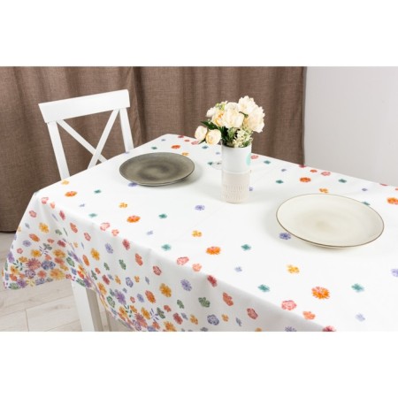 Milestock Meiwa Organdy 137 cm, roll 20 m, drawing "Rainbow of flowers"-1