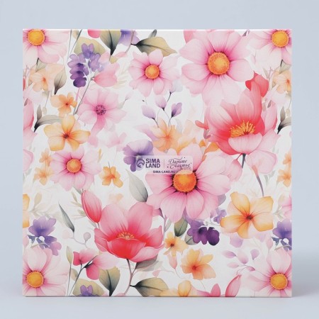 Box for sweets, confectionery packaging, 16 cells, “flowers” ​​17.7 x 17.7 x 3.8 cm-4