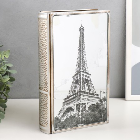 Broke-book metal, glass "Eiffel Tower" 26x16x5 cm