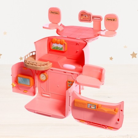 House for dolls "backpack" with dolls, furniture and accessories-10