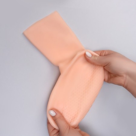 Socks for pedicure, tall, silicone, 21 × 19 cm, one size, beige color-6