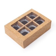 Folding box under 6 sweets, craft, 13.7 x 9.8 x 3.8 cm