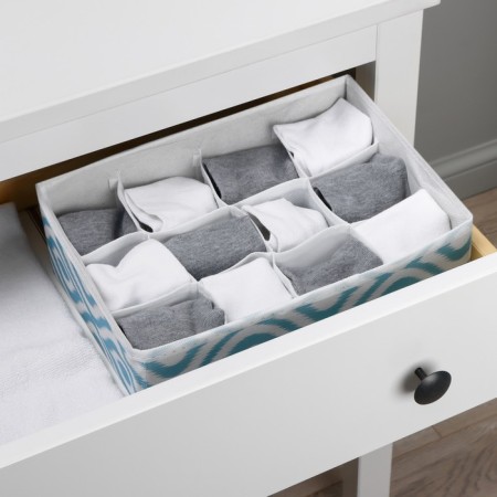 Organizer for storing linen “Laguna”, 12 cells, 27 × 20 × 10 cm, turquoise color-8