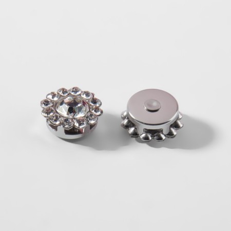 A set of cabinets with rhinestones, sewing, d = 9.3 mm, 20 pcs, silver color-1