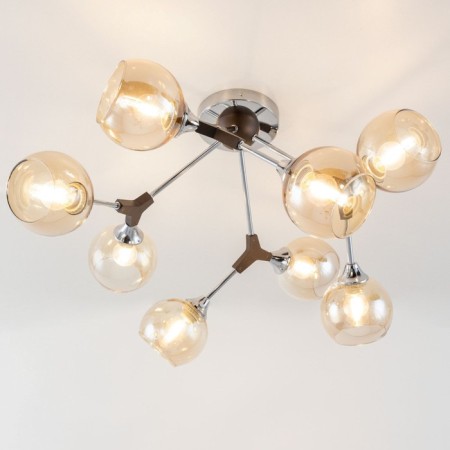 Ceiling chandelier Citilux "Til" CL138185, 80x80x30 cm, 8x60W, E27, brown color-3