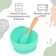 Baby plate on a suction cup, spoon, crush me, turquoise