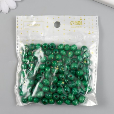 Beads for creativity tree "Green" d = 0.8 cm set 20 grams-2