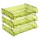A set of horizontal boots for paper with wide loading "City", 3 pieces, on metal rods, green lime