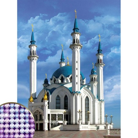 Diamond mosaic with partial filling on the canvas "Kul-Sharif", 30 x 40 cm-1