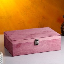 Gift box 34 × 21.5 × 10.5 cm wooden 3 departments, with a close lid purple