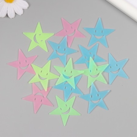 Sticker phosphorus plastic "Smail Star" set of 15 pcs 17x12 cm