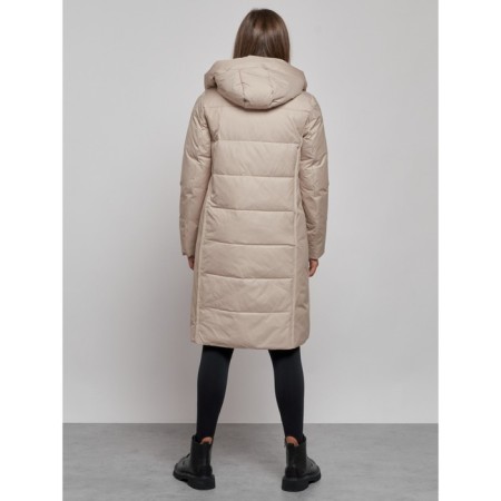 Coat insulated winter female, size 50, beige color-5