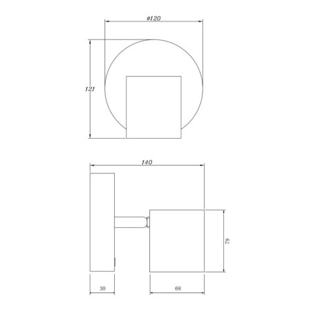 Freya FR10005CW-L6B Pointfive, 140x120x121 mm, LED, 6W, 300LM, 3000K, Black color-2