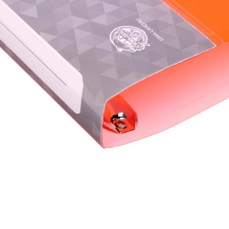 Folder on 4 rings A4, Calligrata, 25 mm, 700 μm, internal and end pocket, orange neon-2